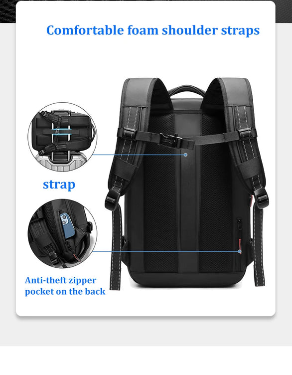 Water-resistant vacuum compression backpack.