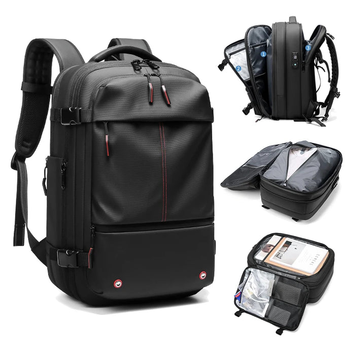 Water-resistant vacuum compression backpack.