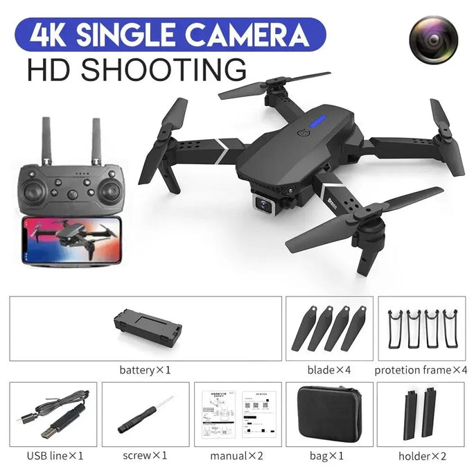 Drone 4K  WIFI Brinquedo HD Camera Foldable Helicopter.