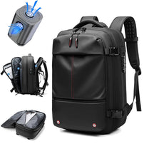 Water-resistant vacuum compression backpack.