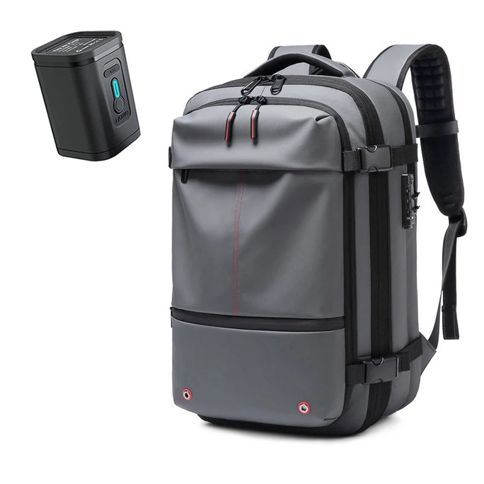 Water-resistant vacuum compression backpack.