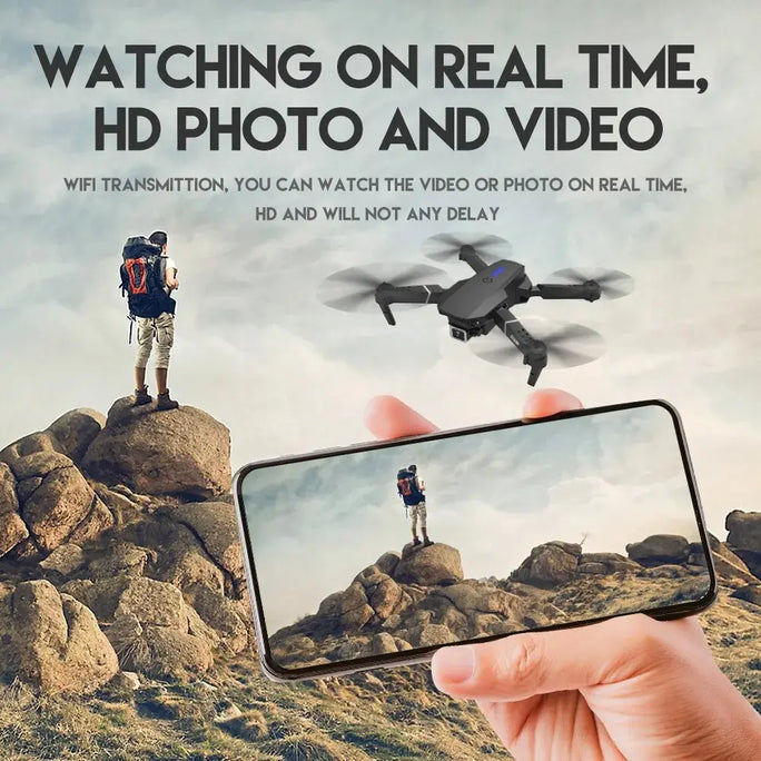 Drone 4K  WIFI Brinquedo HD Camera Foldable Helicopter.