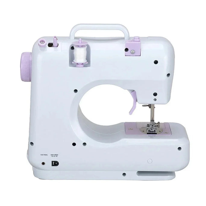 FHSM-505 Máquina de costura portátil para iniciantes, Mini elétrica Household Crafting Mending Overlock, 12 pontos Presser Pedal