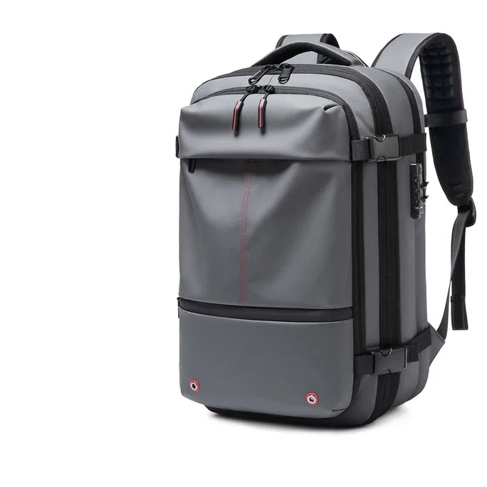 Water-resistant vacuum compression backpack.